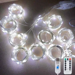 LED Curtain String Lights - Festive Fairy Lights with Remote Control for Home and Holiday Décor (White Light)