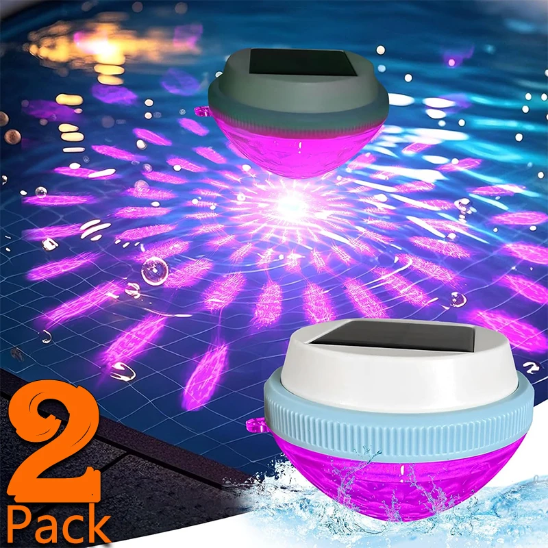 Pool Lighting Underwater RGB Color Changing Solar LED Floating Lamp IPX6 Waterproof for Pond Decoration