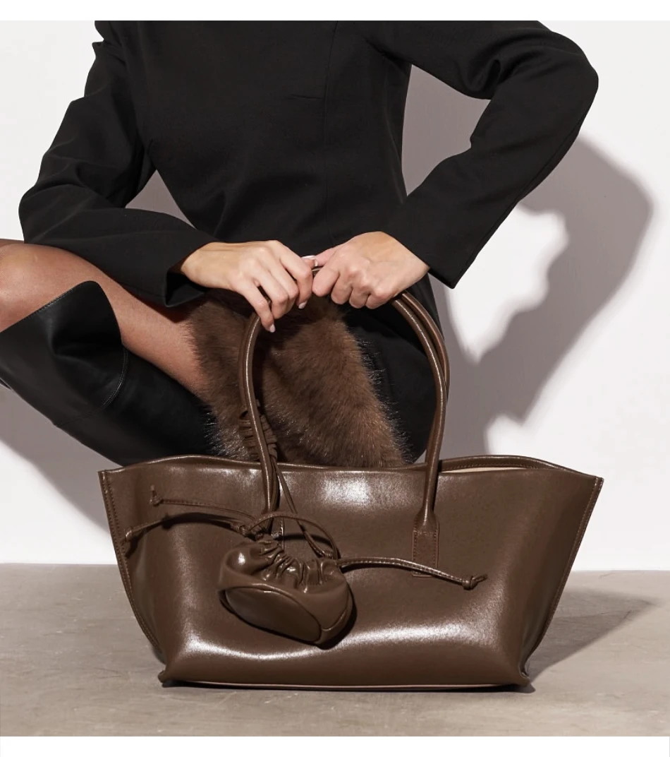 Custom Initials Genuine Leather Tote Bag For Women Luxury Designer Handbag Purse 2025 New In Cowhide With Inner Pockets Shoulder