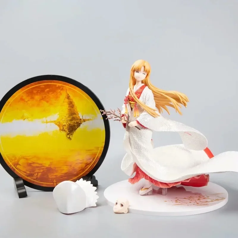 

25cm Anime Sword Art Online Yuuki Asuna Shiromuku White Kimono Ver. 1/7 Scale Pvc Action Figure Collection Model Kids Toys Doll