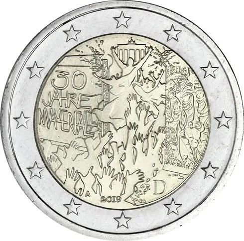 Monete Premiate Firmate In Germania Per Il 30 ° Anniversario Della Caduta Della Parete Di Berlino 2019 Moneta Commemorativa 2 Euro