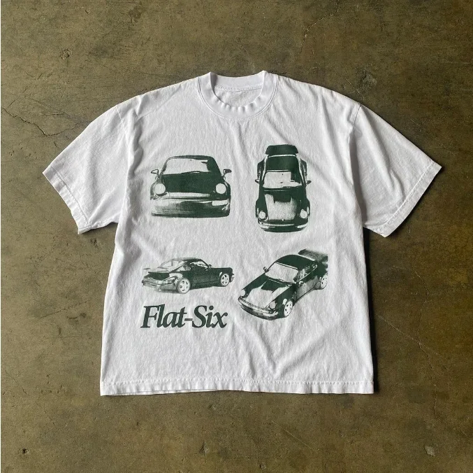 thumbnail image 1 of Nueva camiseta de verano de algodón puro con cuello redondo y estampado 3D de moda de manga corta Y2K, top holgado de estilo hip-hop gótico para parejas, 1 of 1