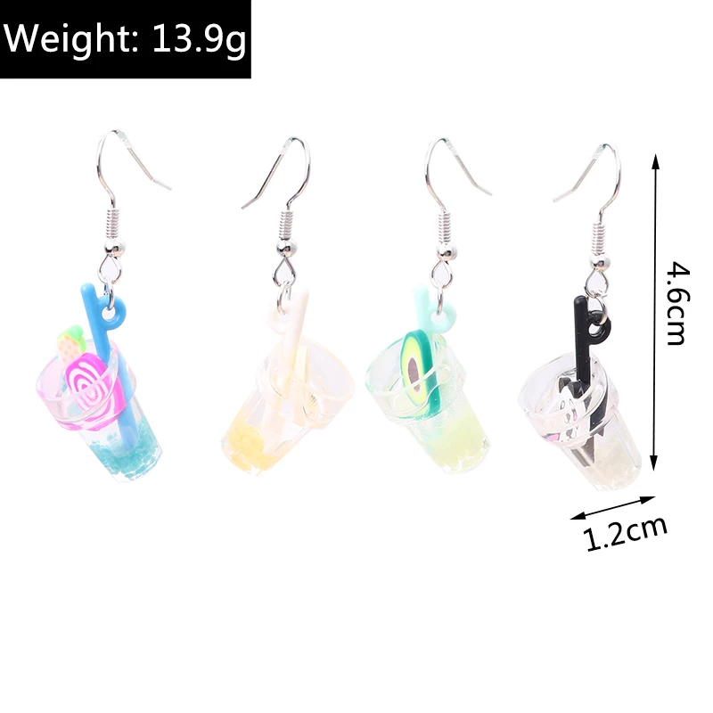 JinYu Set Di 3 Paia Di Orecchini Pendenti Divertenti In Acrilico - Con Bottiglia D'Acqua, Pesce Rosso E Tè Al Latte Perlato, Leggeri E Colorati, Idee Regalo Originali