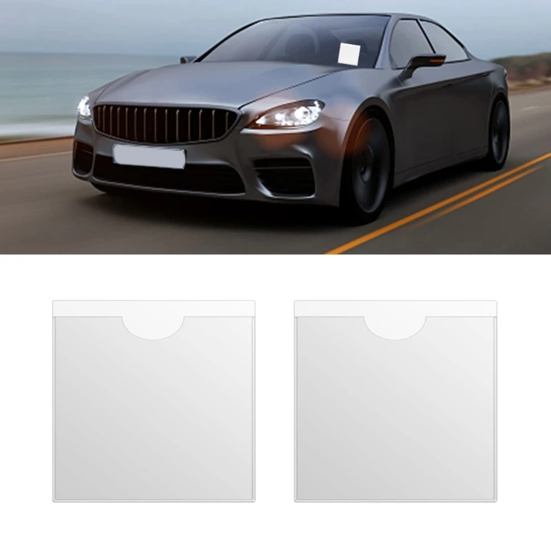 2x Car Windshield Permit Holder Pocket Wallet For Parking Pass 90mm X 90mm - Foto 9