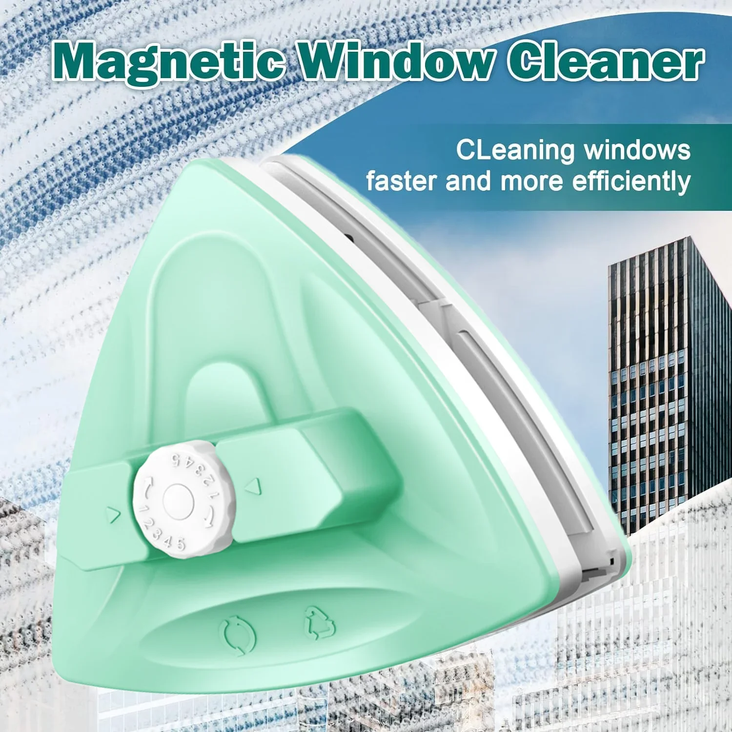 Double Side Magnet Cleaner Brush Adjustable Magnetic Glass Window Cleaning Wiper for High-Rise Double Glazing Cleaning Tools Window cleaning brush