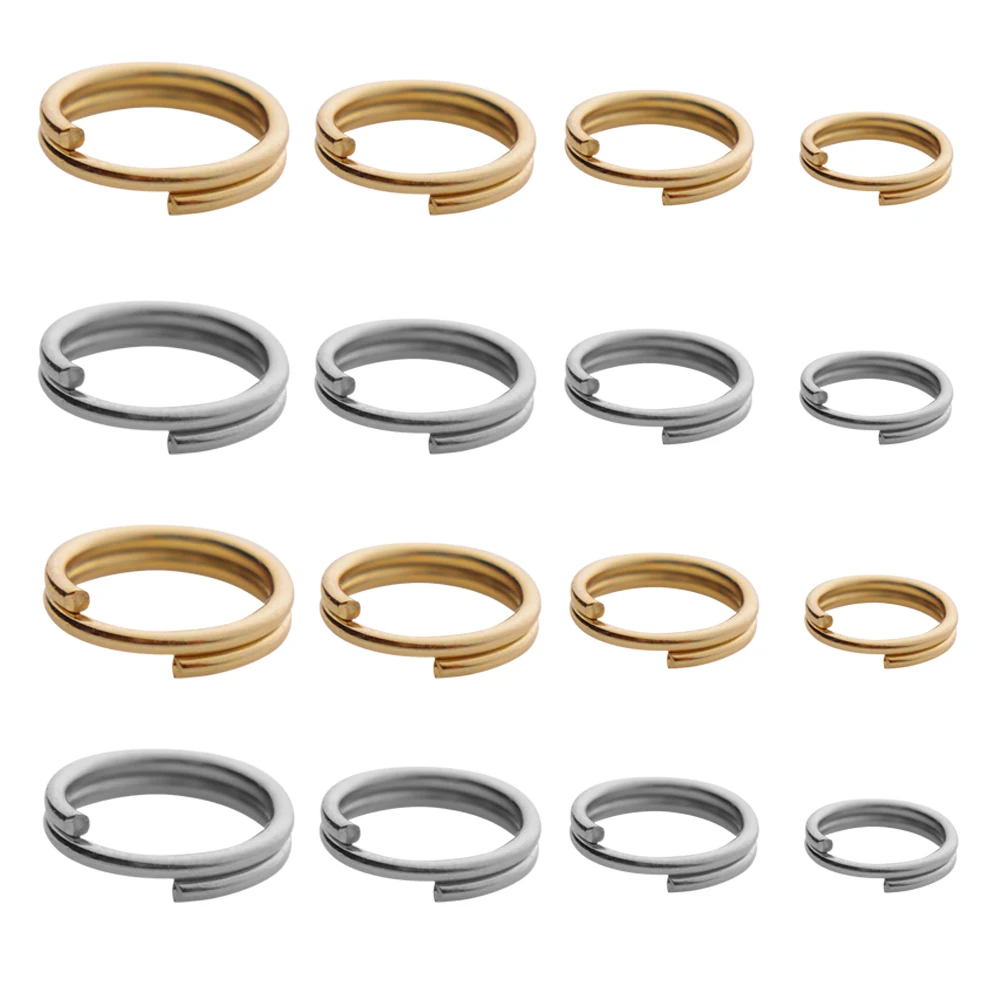100pcs/lot Stainless Steel Open Double Loop Jump Rings For DIY Key