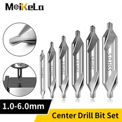 Meikela HSS Combined Center Drills 60 Degree Countersinks Angle Bit Set 1.5mm 2.0mm 2.5mm  3mm 4mm 5mm 6mm Metal Drill Bit