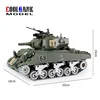 COOLBANK 1/18 2.4G RC Tank US. M4A3 Infrared Remote Control Main Battle Tank Model, WWII Tank RC Military Vehicle Model For Boys 6