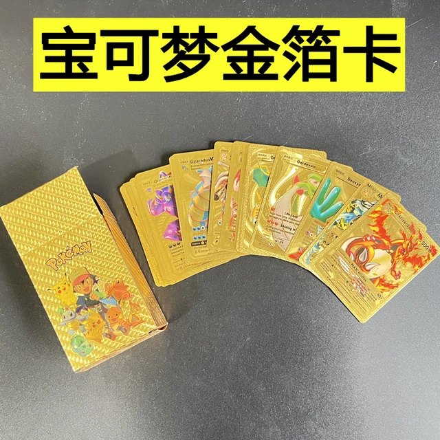 Anime Game Collection Toy Pokemon Card Colorful Gold Foil Card HP High  Attack Power English Card Silver Card Plastic Black Card - AliExpress