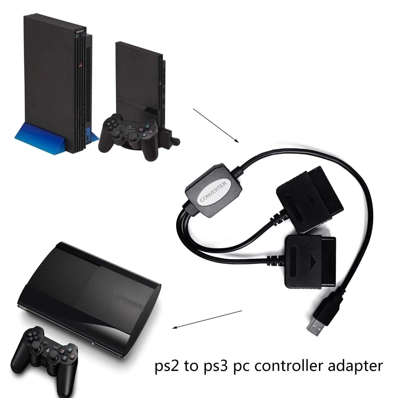 2 In 1 Adapter Converter Without Driver For Ps2 Ps3 Joypad Gamepad To Ps3  Pc Usb Games Controller Adapter Replacement - Cables - AliExpress