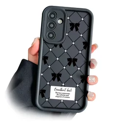Elegant Wrist Chain Lanyard Phone Case with Grid Pattern and Bow Design - A14 (NYNY07JG - Black)