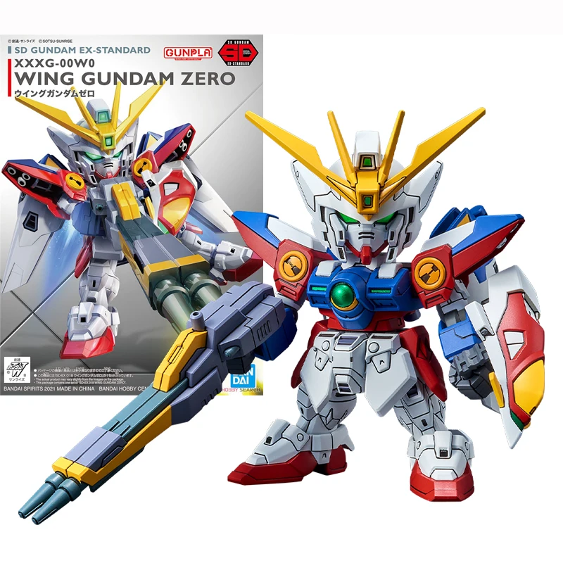 

Bandai Gundam Model Kit SD BB XXXG-00W0 Anime Figure Wing Gundam Zero Gundam Collection Gunpla Action Figure Toys for Children