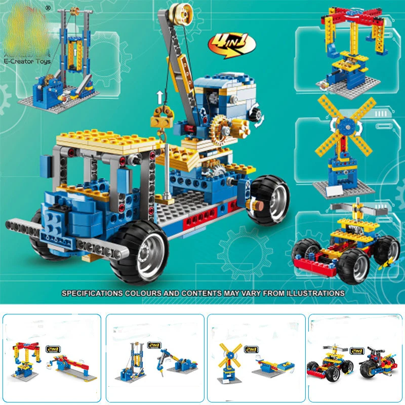 

DIY Assembly 2 in 1 Technical Early Education Machinery Building Blocks Children's Puzzle Stem Enlightenment Bricks Toys Gifts