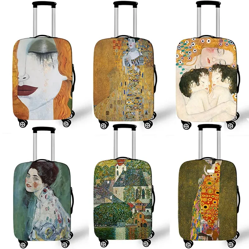 

Чемодан Gustav Klimt с рисунком поцелуй для путешествий, портрет аделе блоч-Бауэр, чехол для чемодана, пылезащитные чехлы
