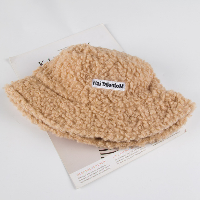 Wool Faux Fur Bucket Hat Winter Warm Teddy Velvet Hats for Women Lady Thicken Bob Panama Outdoor Fisherman Hat Caps