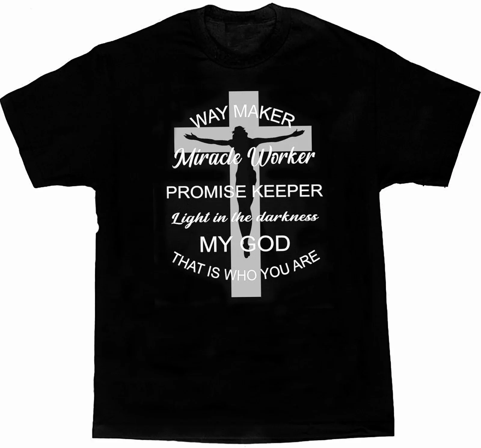 Way Maker Miracle Worker Promise Keeper. T-Shirt Regalo Cristiana Croce Gesù 100% Cotone O-Collo Manica Corta T-Shirt Casual Da Uomo