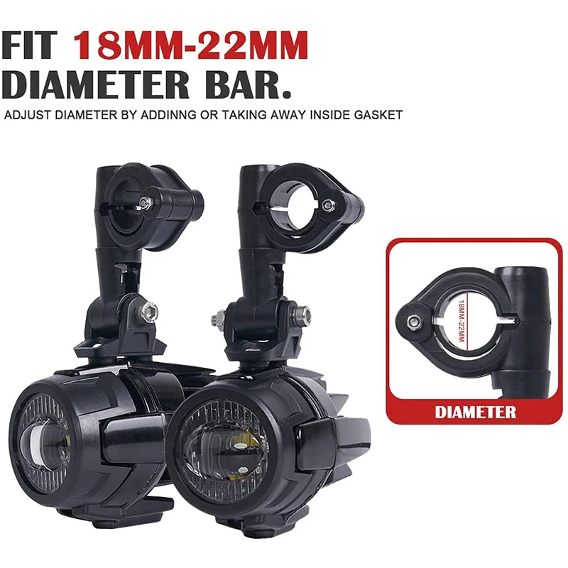 

60W LED Auxiliary Lamp Super Bright Fog Driving Light Kits With Protect Guards Wiring Harness For Motorcycle BMW K1600