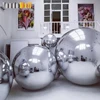 Decorative Ceiling Hanging Inflatable Mirror Ball Balloon Giant Mirror Ball Gold And Silver Rainbow Outdoor Disco Ball Floating 4