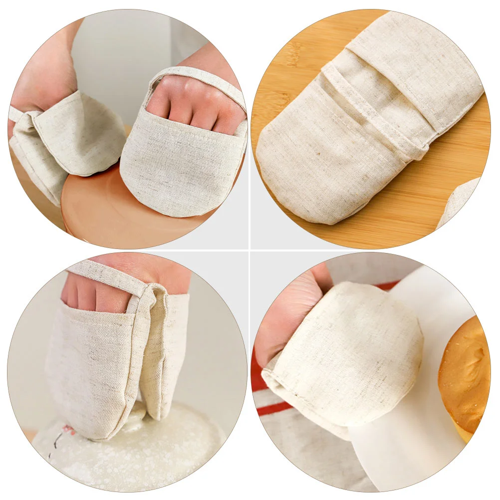 12 Pcs Beige Cotton Linen Oven Mitts Kitchen Gloves Heat Insulation Cooking Baking Protection Non Slip Pot Holder Thermal