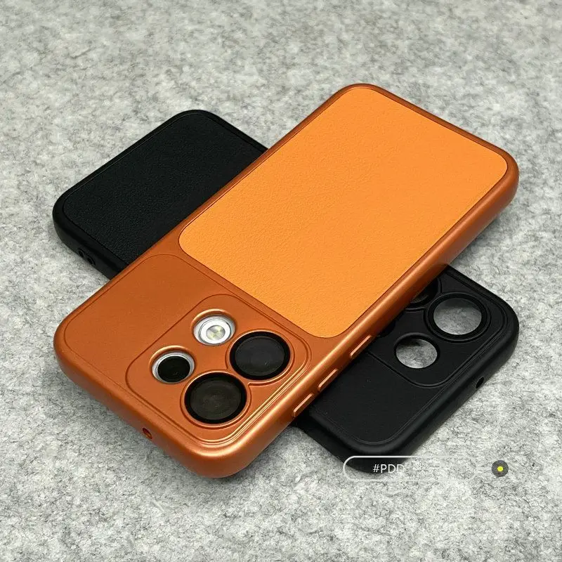 Premium Retro PU Leather Phone Case with Camera Lens Protection Cover