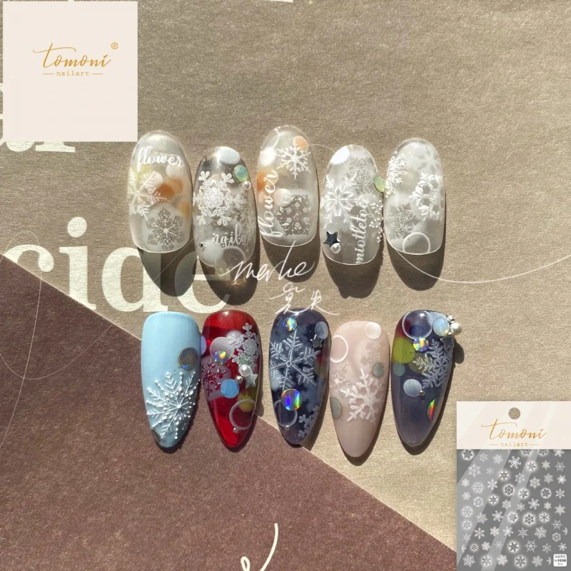 

[Meow.Sensei] Thin Tough 1038 Hot Adhesive Cute Nail Stickers Japanese Stickers Nail Stickers Ice Crystal Snowflake