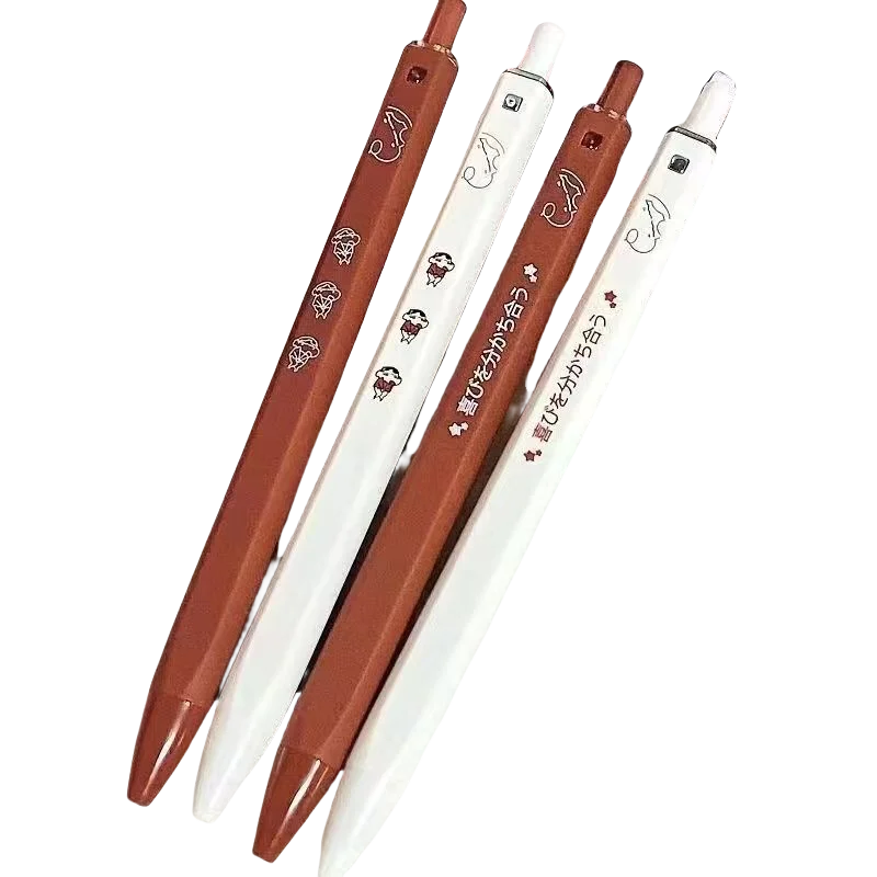 Crayon Shin-chan 블랙 젤 펜 총알 팁 0.5mm 리필 젤 펜 학교 사무용품 문구 카와이 액세서리 문구