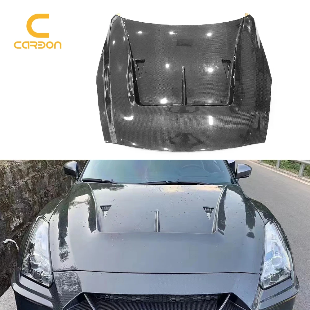 

Real Carbon Fiber LB Style Front Bumper Engine Hood Vent Cover For Nissan GTR R35