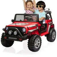 2 Seater Kids Ride on Truck Car, 12V Battery Powered Electric Vehicle for Kids w/Remote, Spring Suspension, LED Light, 3 Speeds 2