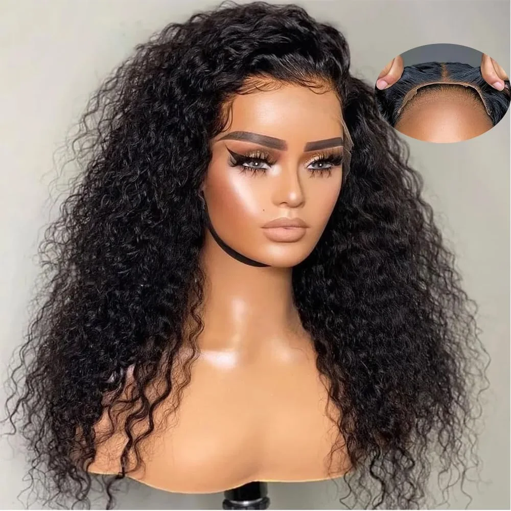 PORSMEER perruque brune courte afro bresilienne Bouclée avec frange