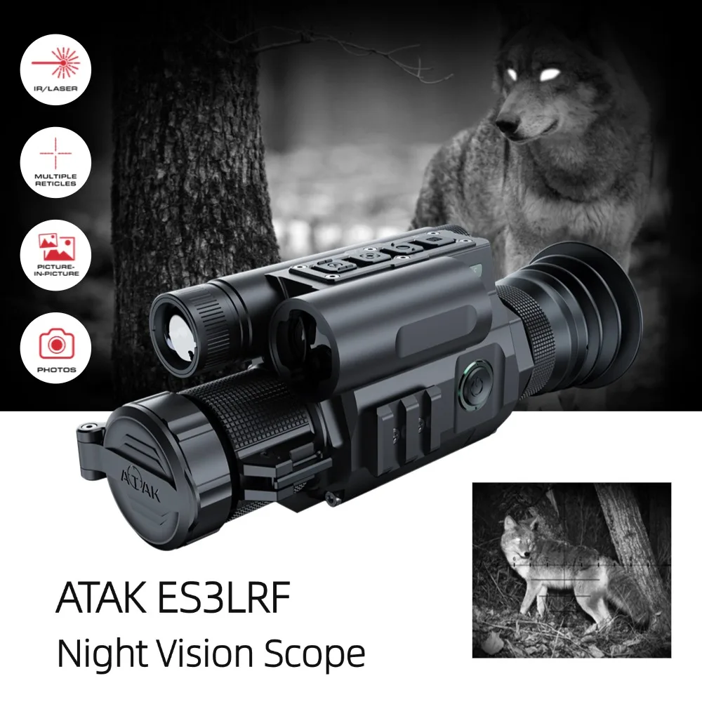 ES3LRF Hunting Red Dot Sight Ballistic Calculator With Rangefinder 50mm/70mm Lens Laser Digital Camera VS PARD NV008S