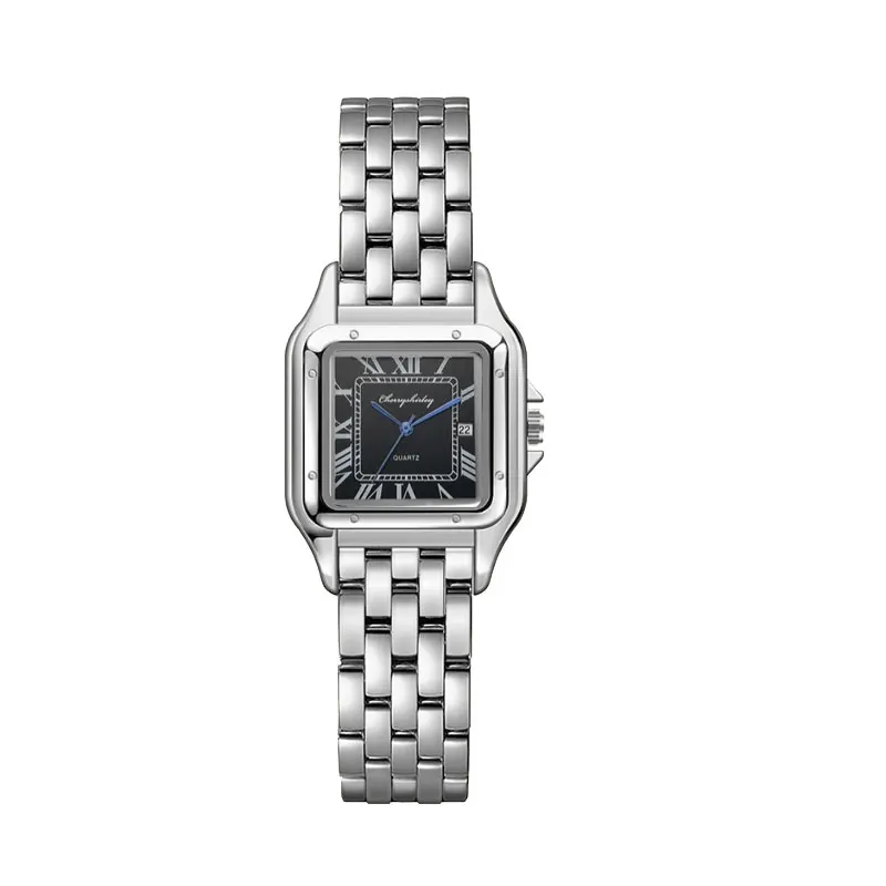 Elegant Square Design Stainless Steel Couple Quartz Watches