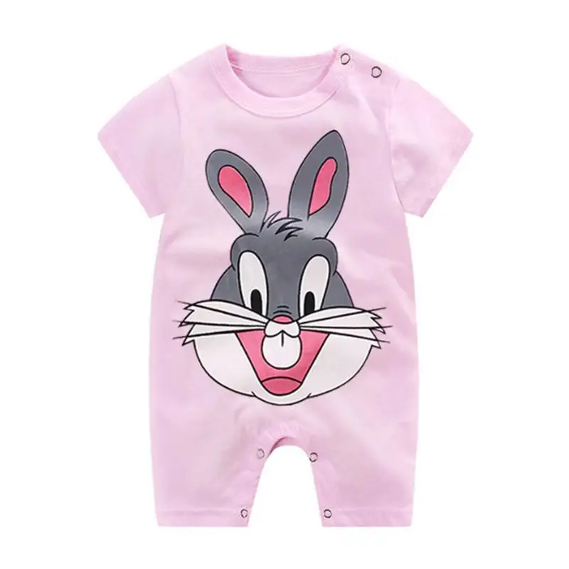 0-2years Children Summer Cartoon Cute Cotton O-neck New Style Rompers Baby Boys And Girls  Unisex Bodysuits Print Short Sleeve Bamboo fiber children's clothes Baby Rompers