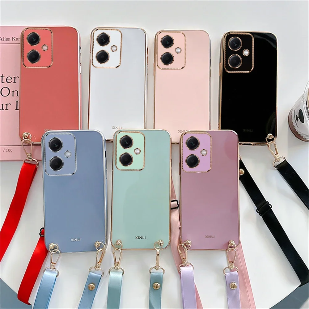 Coque pour Redmi 12C et 11A Transparente Protection Renforcé Anti-Rayure avec Cordon Bleu Marine - BOOLING