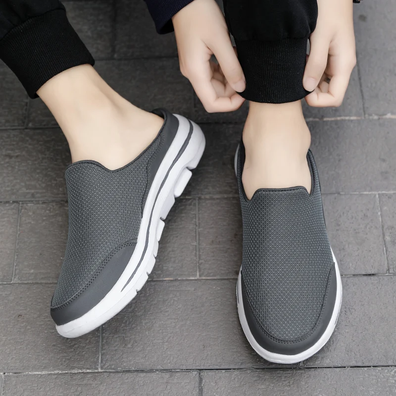 Men's Summer Breathable Indoor Slippers - Thick Bottom Slides, Fashionable Walkers, Plus Sizes Available