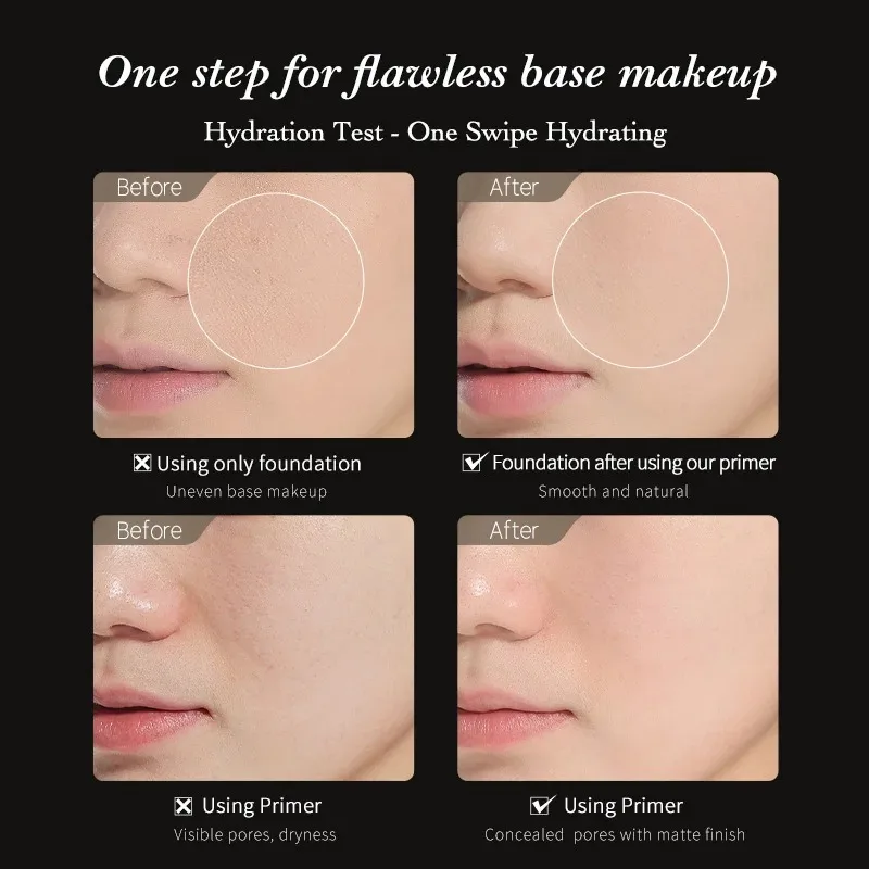 Facial Primer Makeup Primer Makeup Foundation Little Angel Flower Knows Face Primer Oil control Long-Lasting Moisturizing Vegan Makeup Base Foundation Primer 50g/1.7fl.oz