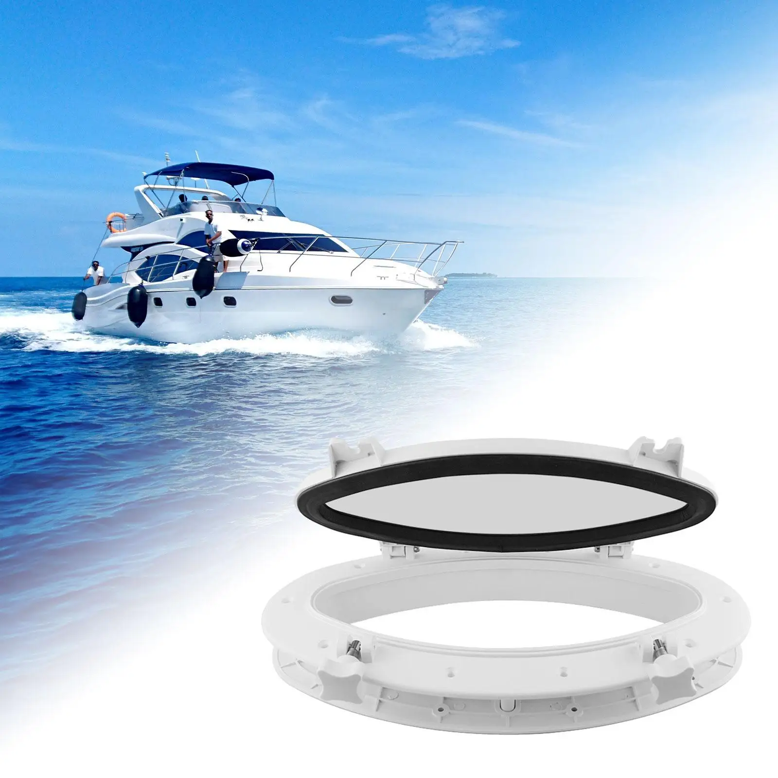 2PCS Oval 16" X 8-5/8" Boat Marine Opening Portlight Porthole