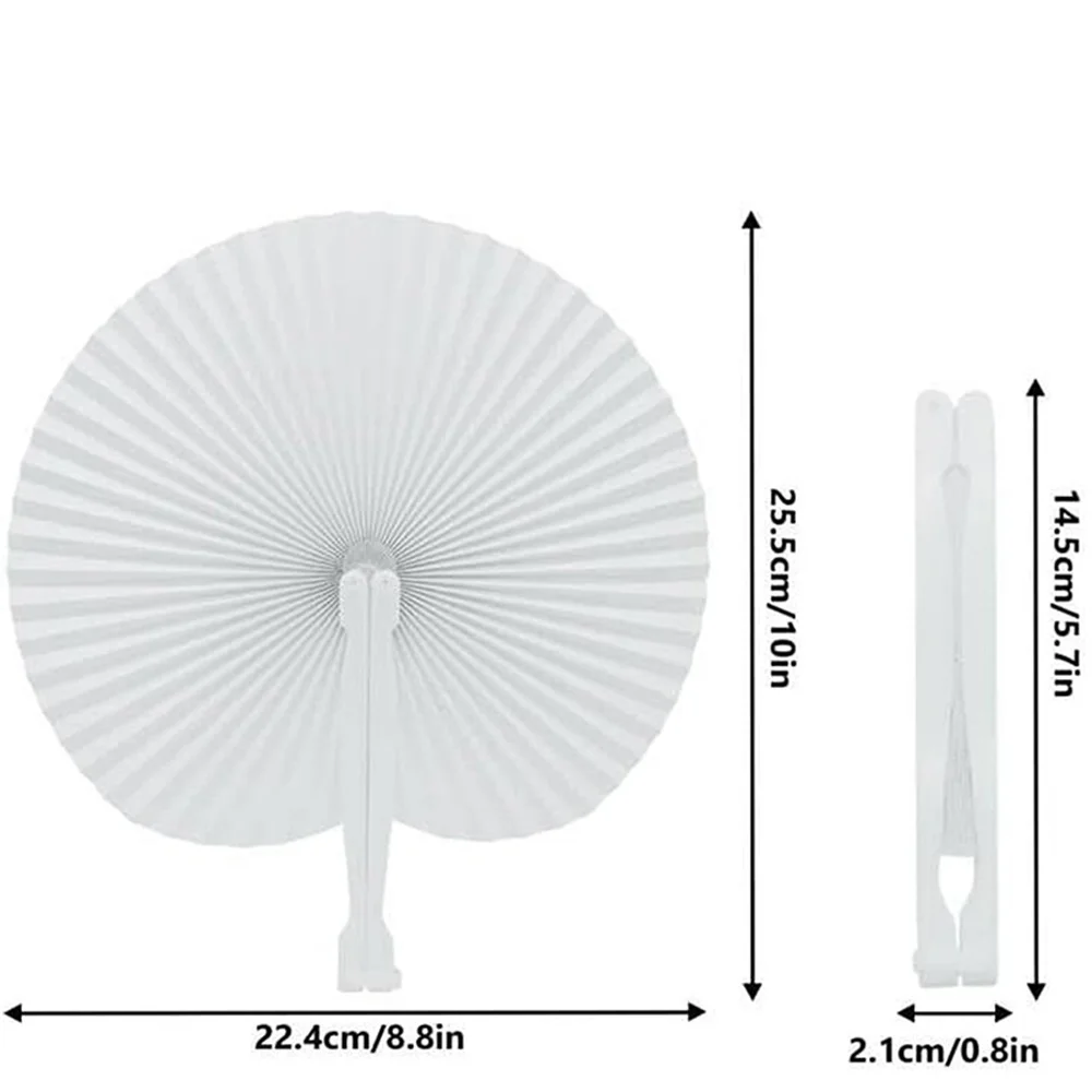 6/12pcs Wedding White Folding Fan Heart Shape Blank Fan Festival Hand Fans Party Gift DIY Painting Birthday Party Decoration