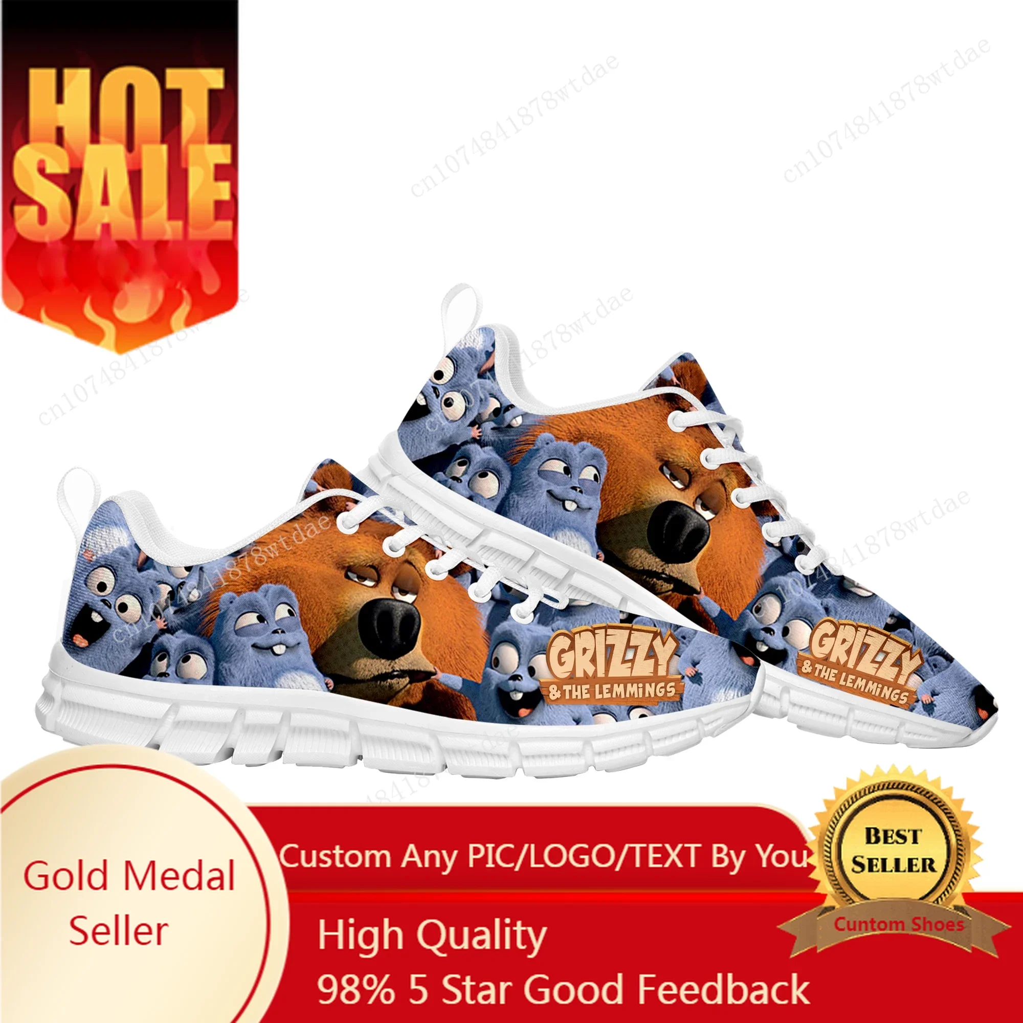 

Grizzly and The Lemmings Sports Shoes Mens Womens Teenager Kids Children Sneakers High Quality Manga Comics Sneaker Custom Shoe