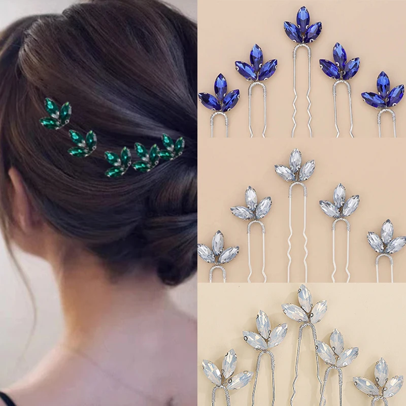 5 Pcs Rhinestones Bride Wedding Hair Pins for Women and Girls bridal hair accessories