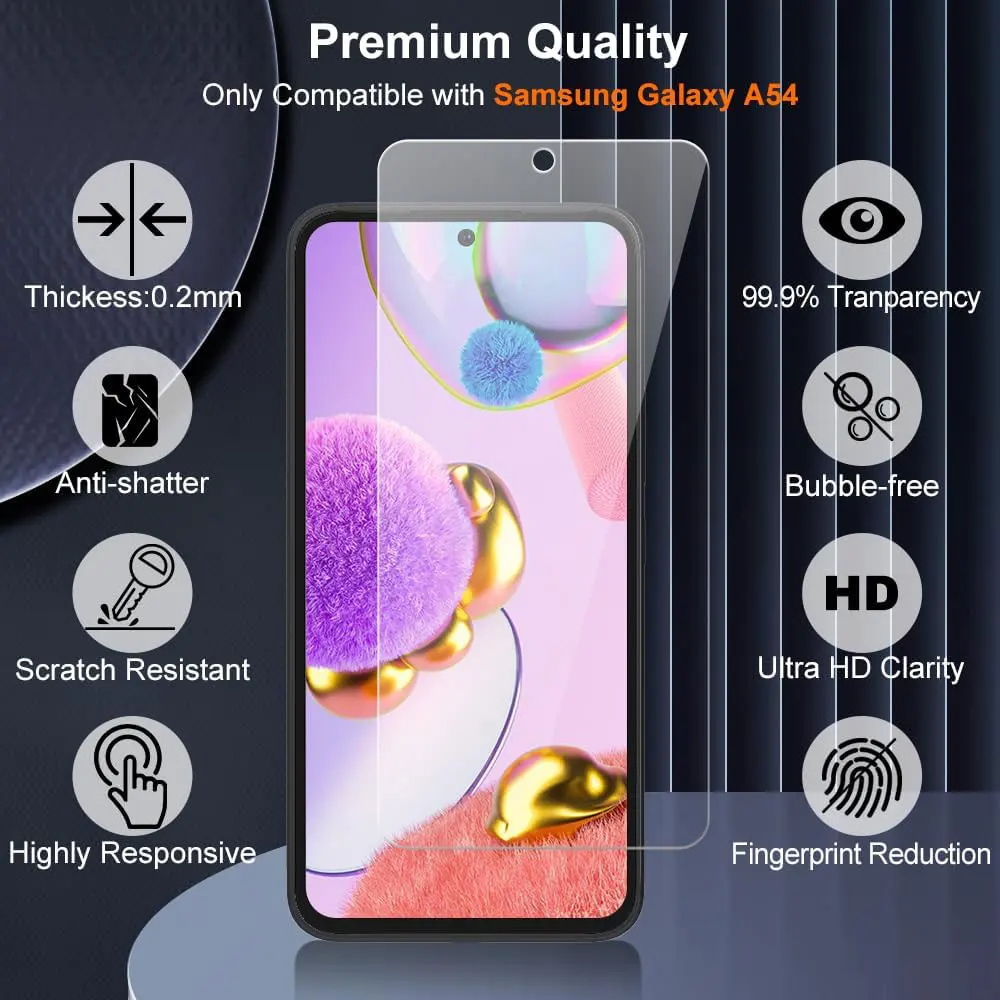 Premium Tempered Glass Screen Protector - 3-Pack
