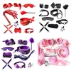 BDSM Bondage Restraint Set Sex Handcuffs Whip Anal Beads Butt Plug Anal Plug Bullet Vibrator Sex Toys for Woman Adult S&M Fetish 1