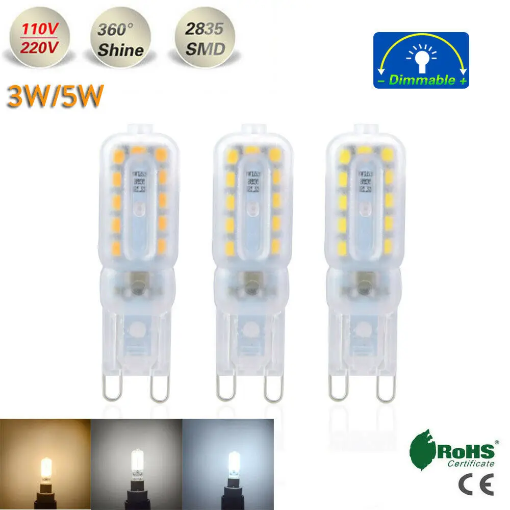 

Mini G9 Dimmable LED Light bulb 3W 5W 2835 SMD For Crystal Chandelier Replace 20W 30W Halogen Lamp Decor Lighting AC 220V