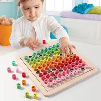 1Set Wooden Montessori Hundred Board Math 1 To 100 Consecutive Numbers Counting Toy Montessori Educational Wooden Toys For Child 2