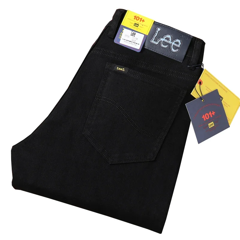 Classic Business Casual Jeans Men High Quality Retro Slim Stretch Mens Jeans Cotton Trousers Embroidery Jean Homme Denim Pants