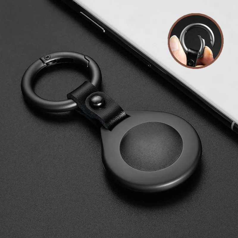

New High Quality Metal Case For Apple Airtags GPS Protective Cover For Locator Tracker Anti-Scratch Device With Leather Keychain