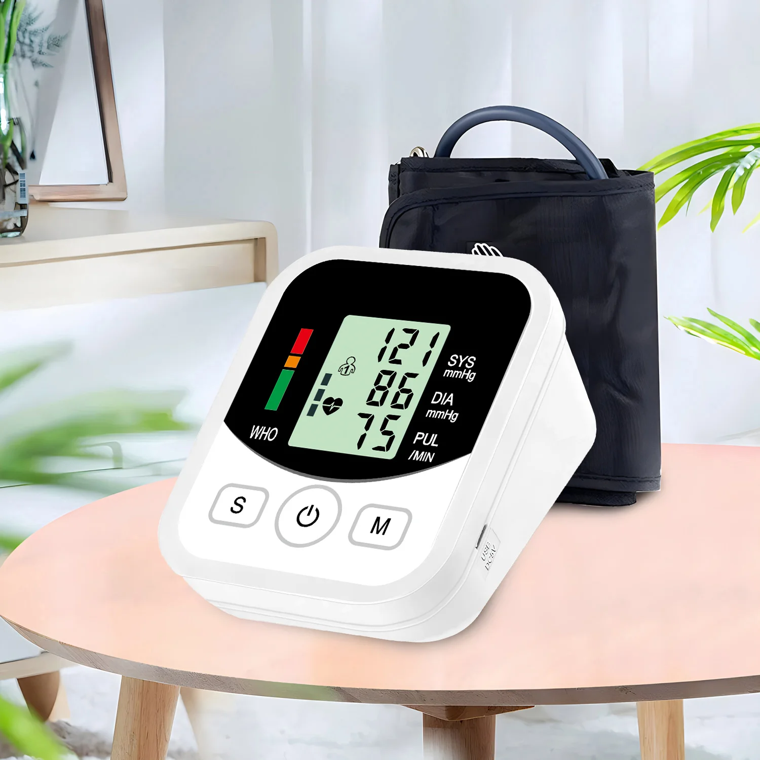 Portable Digital Upper Arm Blood Pressure Monitor Measurement Tool Blood Pressure Monitor BP Medical Sphygmomanometer Pulse