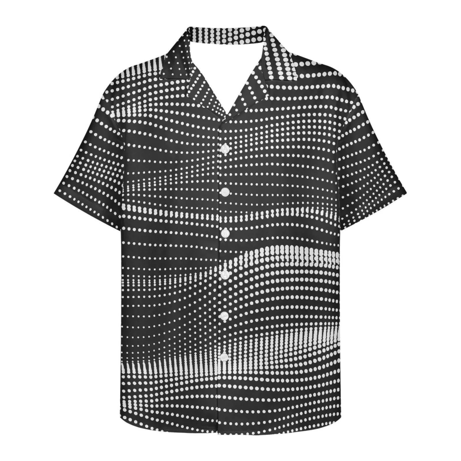 

Light Spot Dot Pattern Black White 3D Ripples Men's Hawaiian Shirt 5xl Summer Casual Fashion Shirt For Men Loose Beach Tops Tee