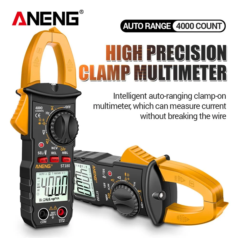 ANENG ST180 Smart Clamp Multimeter 600V Meter AC/DC Voltage Tester Ammeter Pliers Test Voltmeter Capacitance Ohm Current Tools digital multimeter