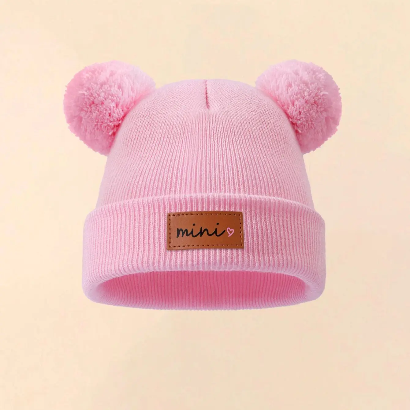Children's Knitted Hat Two Pompoms &ldquo;mini&rdquo; Fashion Multi-Color Optional Warm Beanie Hat Daily Outdoor Play 1pc led beanie hat