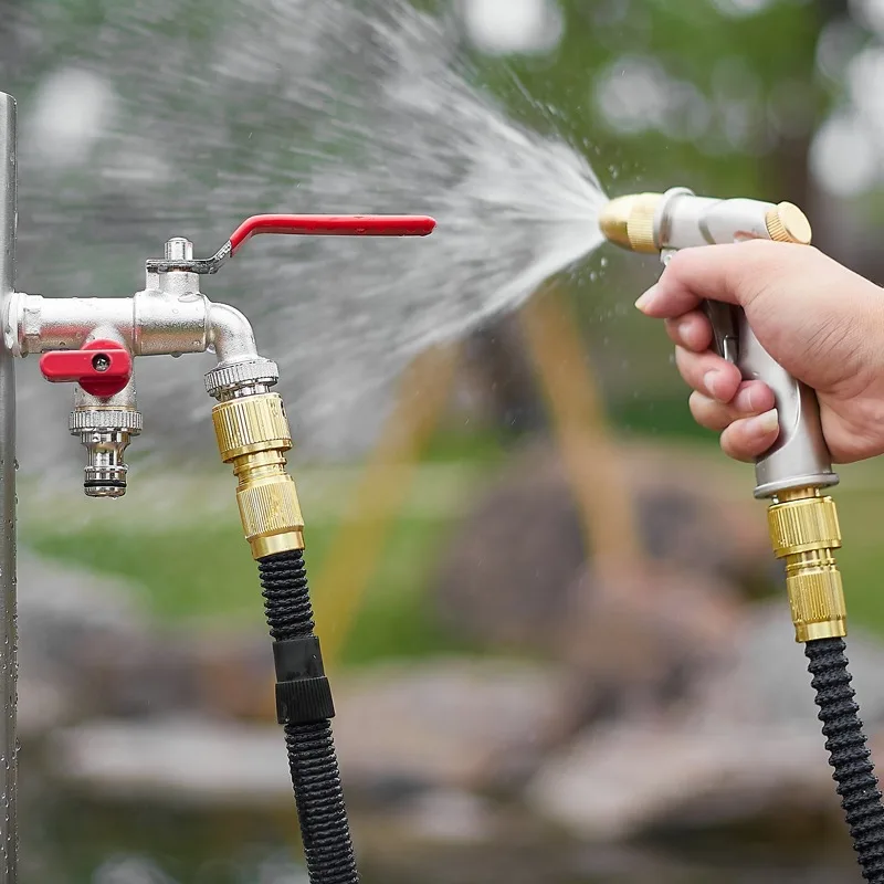 Industrial and Home Irrigation Zinc Alloy Garden Bibcocks 1 Inlet 2 Outlet Bibcock with Dual Nipple and Outdoor Balcony Faucet garden bibcocks water tap faucet